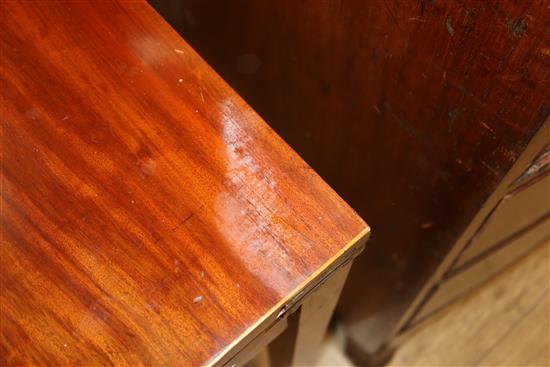 A George III inlaid mahogany folding card table W.91cm